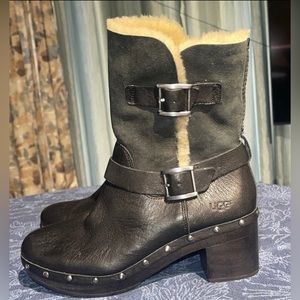 COPY - Women's UGG boots Australia Amoret 1003856 Black Leather size 8